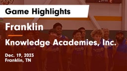 Franklin  vs Knowledge Academies, Inc. Game Highlights - Dec. 19, 2023
