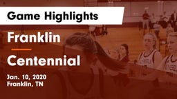Franklin  vs Centennial  Game Highlights - Jan. 10, 2020