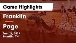 Franklin  vs Page  Game Highlights - Jan. 26, 2021