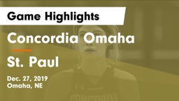 Concordia Omaha vs St. Paul  Game Highlights - Dec. 27, 2019