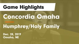 Concordia Omaha vs Humphrey/Holy Family  Game Highlights - Dec. 28, 2019