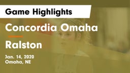 Concordia Omaha vs Ralston  Game Highlights - Jan. 14, 2020