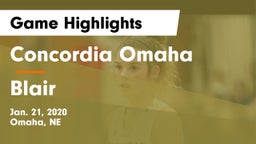 Concordia Omaha vs Blair  Game Highlights - Jan. 21, 2020