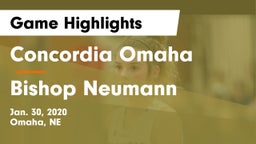 Concordia Omaha vs Bishop Neumann  Game Highlights - Jan. 30, 2020