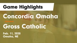 Concordia Omaha vs Gross Catholic  Game Highlights - Feb. 11, 2020