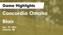 Concordia Omaha vs Blair  Game Highlights - Jan. 19, 2021