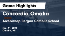 Concordia Omaha vs Archbishop Bergan Catholic School Game Highlights - Jan. 31, 2023