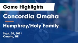Concordia Omaha vs Humphrey/Holy Family  Game Highlights - Sept. 30, 2021