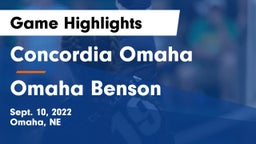 Concordia Omaha vs Omaha Benson  Game Highlights - Sept. 10, 2022