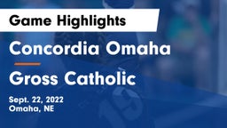 Concordia Omaha vs Gross Catholic  Game Highlights - Sept. 22, 2022