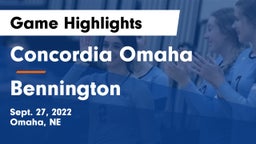 Concordia Omaha vs Bennington  Game Highlights - Sept. 27, 2022