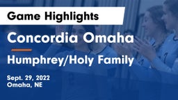 Concordia Omaha vs Humphrey/Holy Family  Game Highlights - Sept. 29, 2022