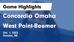 Concordia Omaha vs West Point-Beemer  Game Highlights - Oct. 1, 2022
