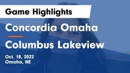 Concordia Omaha vs Columbus Lakeview  Game Highlights - Oct. 18, 2022