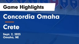 Concordia Omaha vs Crete  Game Highlights - Sept. 2, 2023
