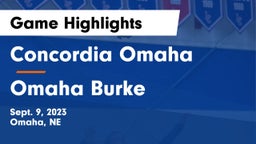 Concordia Omaha vs Omaha Burke Game Highlights - Sept. 9, 2023