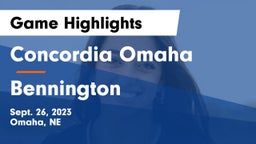 Concordia Omaha vs Bennington  Game Highlights - Sept. 26, 2023