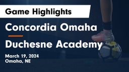 Concordia Omaha vs Duchesne Academy Game Highlights - March 19, 2024