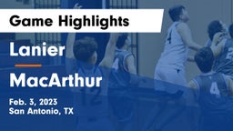 Lanier  vs MacArthur  Game Highlights - Feb. 3, 2023