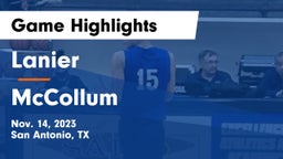 Lanier  vs McCollum  Game Highlights - Nov. 14, 2023