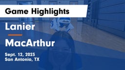 Lanier  vs MacArthur  Game Highlights - Sept. 12, 2023