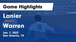 Lanier  vs Warren  Game Highlights - Jan. 7, 2023