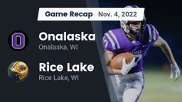 Recap: Onalaska  vs. Rice Lake  2022