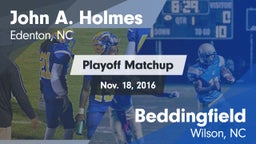 Matchup: John A. Holmes High vs. Beddingfield  2016