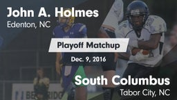 Matchup: John A. Holmes High vs. South Columbus  2016