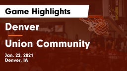 Denver  vs Union Community  Game Highlights - Jan. 22, 2021