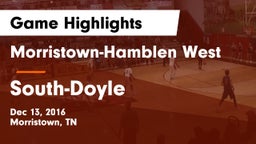 Morristown-Hamblen West  vs South-Doyle  Game Highlights - Dec 13, 2016