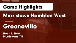 Morristown-Hamblen West  vs Greeneville  Game Highlights - Nov 15, 2016