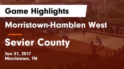 Morristown-Hamblen West  vs Sevier County Game Highlights - Jan 31, 2017