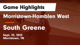 Morristown-Hamblen West  vs South Greene Game Highlights - Sept. 25, 2023