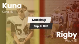 Matchup: Kuna  vs. Rigby  2017