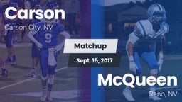 Matchup: Carson  vs. McQueen  2017