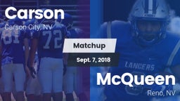 Matchup: Carson  vs. McQueen  2018