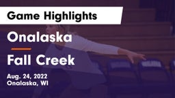 Onalaska  vs Fall Creek  Game Highlights - Aug. 24, 2022