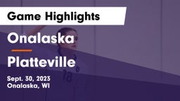 Onalaska  vs Platteville  Game Highlights - Sept. 30, 2023