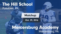 Matchup: The Hill School vs. Mercersburg Academy  2016