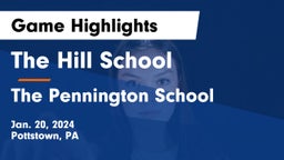 The Hill School vs The Pennington School Game Highlights - Jan. 20, 2024