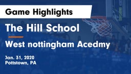 The Hill School vs West nottingham Acedmy Game Highlights - Jan. 31, 2020