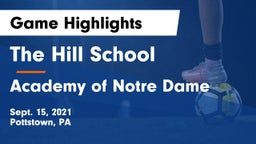 The Hill School vs Academy of Notre Dame Game Highlights - Sept. 15, 2021