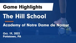 The Hill School vs Academy of Notre Dame de Namur Game Highlights - Oct. 19, 2022