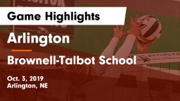 Arlington  vs Brownell-Talbot School Game Highlights - Oct. 3, 2019