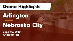 Arlington  vs Nebraska City  Game Highlights - Sept. 28, 2019