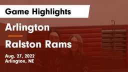 Arlington  vs Ralston Rams Game Highlights - Aug. 27, 2022