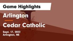 Arlington  vs Cedar Catholic  Game Highlights - Sept. 17, 2022