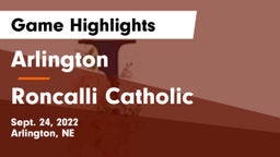 Arlington  vs Roncalli Catholic  Game Highlights - Sept. 24, 2022