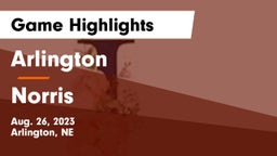 Arlington  vs Norris  Game Highlights - Aug. 26, 2023
